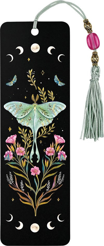 LUNA MOTH BEADED BOOKMARK