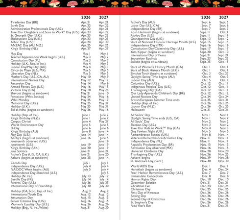 2026-27 MUSHROOMS 2-YEAR POCKET PLANNER - PETER PAUPER PRESS, INC.