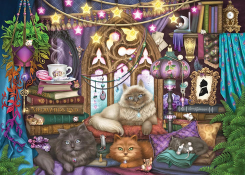 CATS IN THE LIBRARY 1000 PIECE JIGSAW PUZZLE -PETER PAUPER PRESS