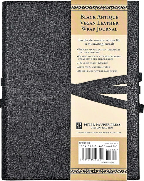 BLACK LEATHER WRAP JOURNAL