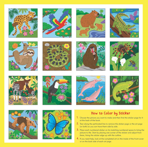 RAIN FOREST ANIMALS MY FIRST COLOR-BY-STICKER BOOK - PETER PAUPER PRESS