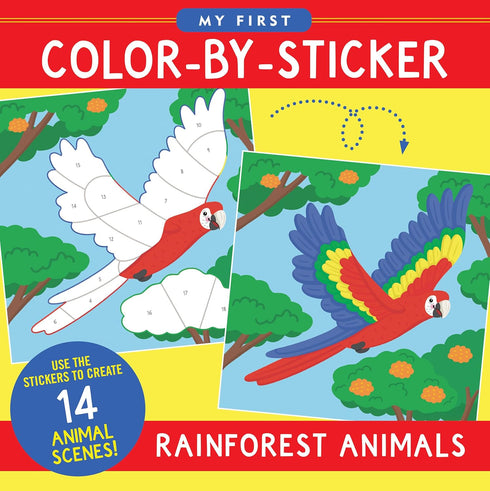 RAIN FOREST ANIMALS MY FIRST COLOR-BY-STICKER BOOK - PETER PAUPER PRESS