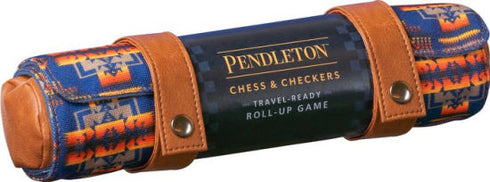 PENDLETON CHESS & CHECKERS SET: TRAVEL-READY ROLL-UP GAME (CAMPING GAMES, GIFT F