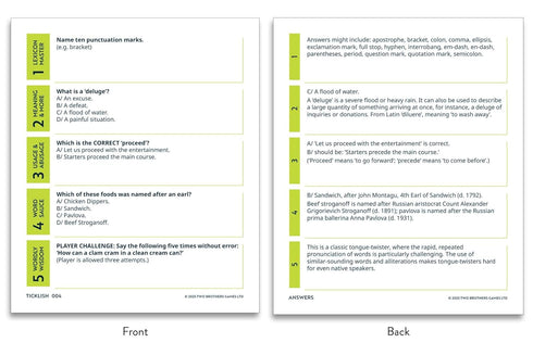 LEAGUE OF THE LEXICON: THE QUIZ GAME ABOUT WORDS & LANGUAGE - BLACKBURN. JOSHUA