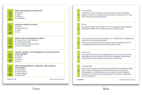 LEAGUE OF THE LEXICON: THE QUIZ GAME ABOUT WORDS & LANGUAGE - BLACKBURN. JOSHUA