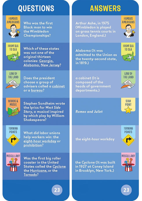 BRAIN QUEST AMERICA SMART CARDS REVISED 4TH EDITION - WORKMAN PUBLISHING