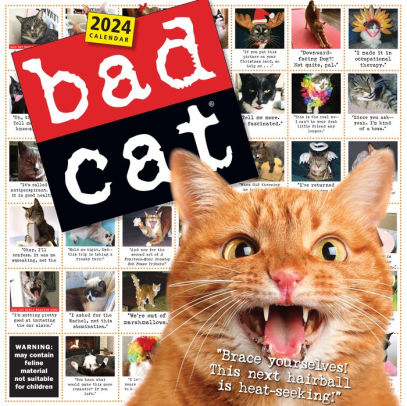BAD CAT WALL CALENDAR 2024 - WORKMAN CALENDARS