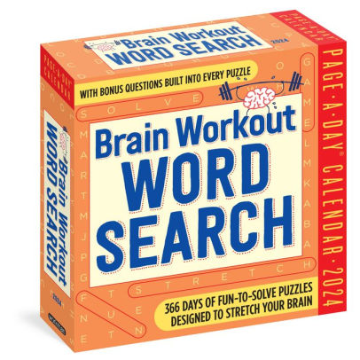 BRAIN WORKOUT WORD SEARCH PAGE-A-DAY CALENDAR 2024 - WORKMAN CALENDARS