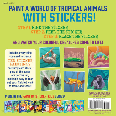 PAINT BY STICKER KIDS: RAINFOREST ANIMALS - WORKMAN PUBLISHING