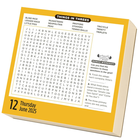 BRAIN WORKOUT WORD SEARCH PAGE-A-DAY CALENDAR 2025 - WORKMAN CALENDARS