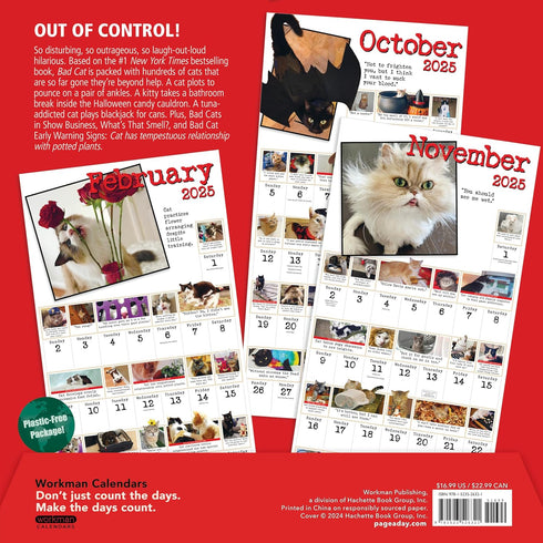 BAD CAT WALL CALENDAR 2025 - PRICHETT. HARRY