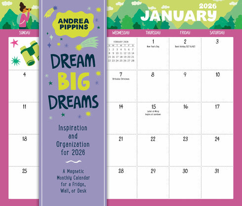 DREAM BIG DREAMS MAGNETIC WALL CALENDAR 2026