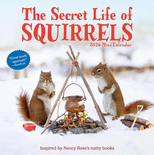 SECRET LIFE OF SQUIRRELS MINI WALL CALENDAR 2026