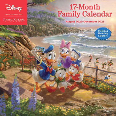 DISNEY DREAMS COLLECTION THOMAS KINCADE 17 MONTH FAMILY WALL CALENDAR - ANDREWS