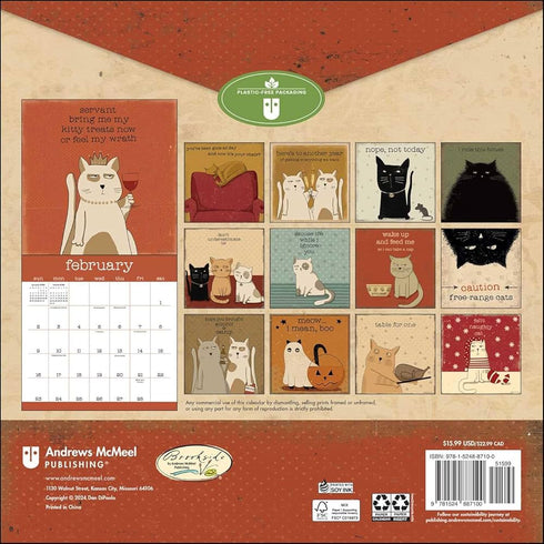Year Of Snarky Cats 2025 Wall Calendar, A