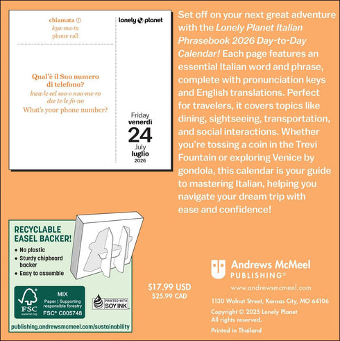 LONELY PLANET: ITALIAN PHRASEBOOK 2026 DAY-TO-DAY