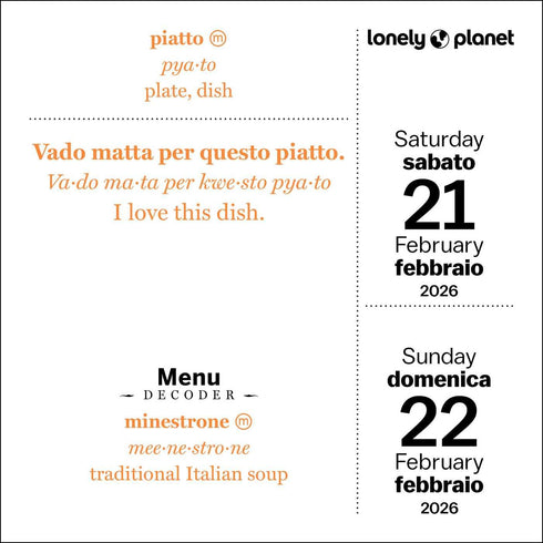 LONELY PLANET: ITALIAN PHRASEBOOK 2026 DAY-TO-DAY