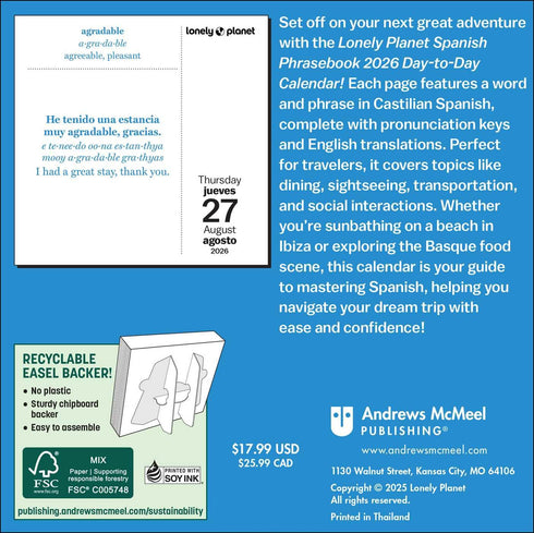 LONELY PLANET: SPANISH PHRASEBOOK 2026 DAY-TO-DAY