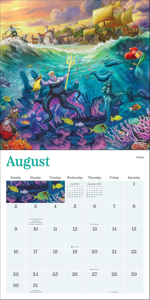 DISNEY DREAMS COLLECTION BY THOMAS KINKADE STUDIOS 2026 WALL CALENDAR
