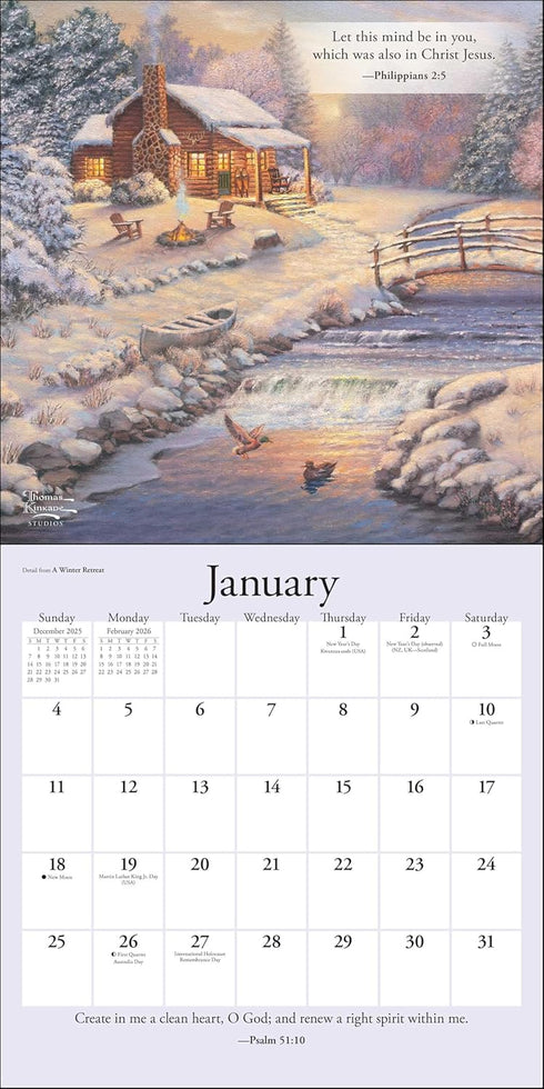 THOMAS KINKADE GARDENS OF GRACE 2026 WALL CALENDAR