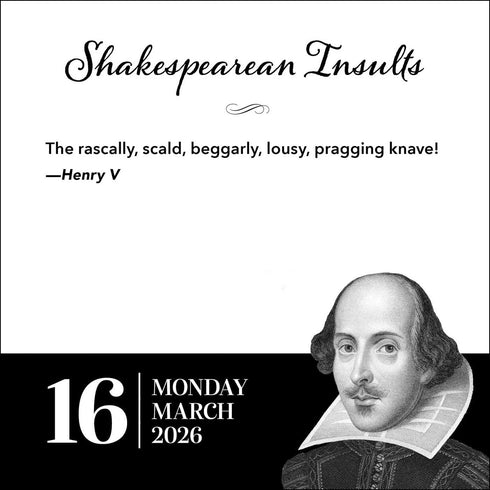SHAKESPEAREAN INSULTS 2026 DAY-TO-DAY CALENDAR
