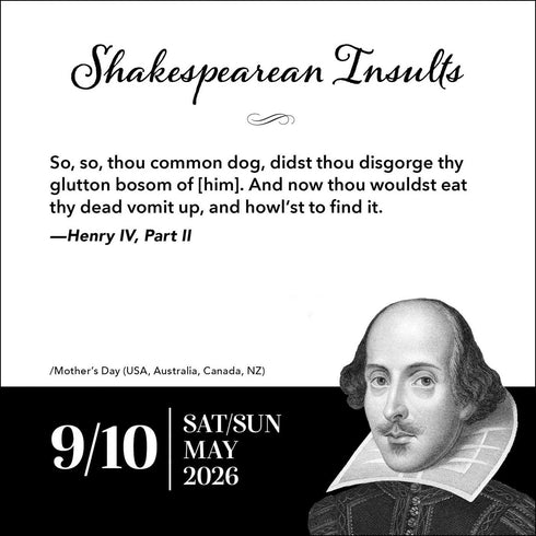 SHAKESPEAREAN INSULTS 2026 DAY-TO-DAY CALENDAR