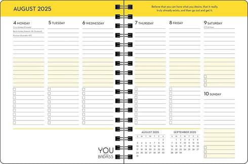 YOU ARE A BADASS DELUXE ORGANIZER 17-MONTH 2025-2026