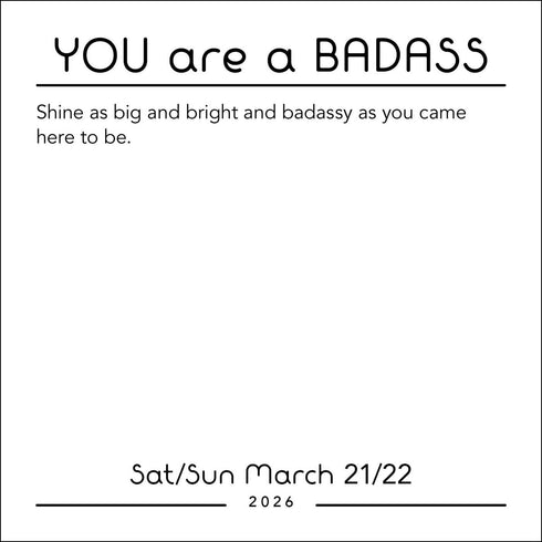 YOU ARE A BADASS 2026 DAY-TO-DAY CALENDAR