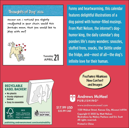 THOUGHTS OF DOG 2026 DAY-TO-DAY CALENDAR