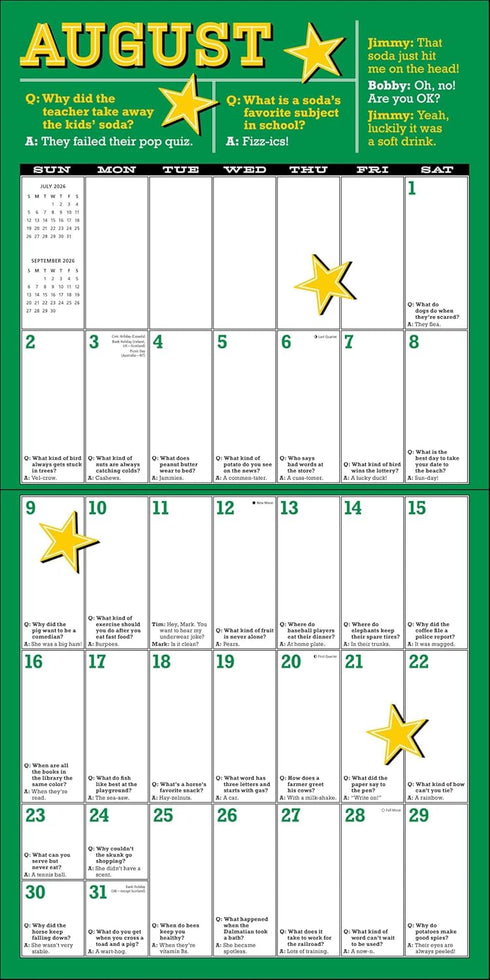 LAUGH-OUT-LOUD JOKES 2026 WALL CALENDAR