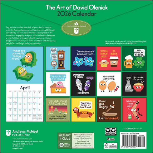THE ART OF DAVID OLENICK 2026 WALL CALENDAR: LET'S TALK ABOUT OUR FILLINGS