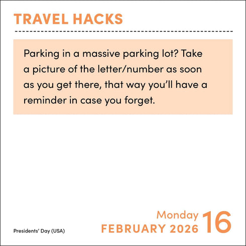 TRAVEL HACKS 2026 DAY-TO-DAY CALENDAR