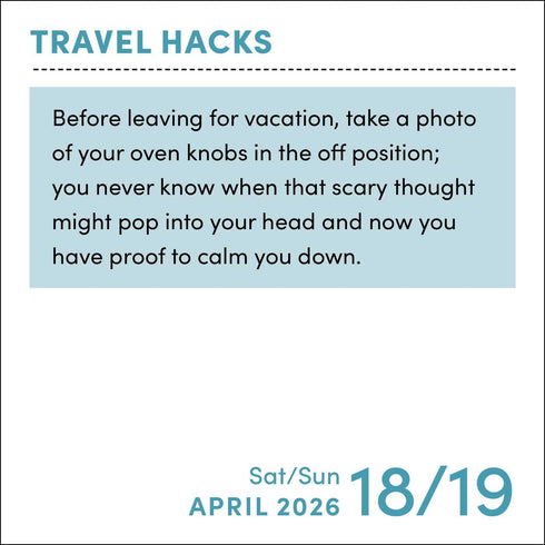 TRAVEL HACKS 2026 DAY-TO-DAY CALENDAR
