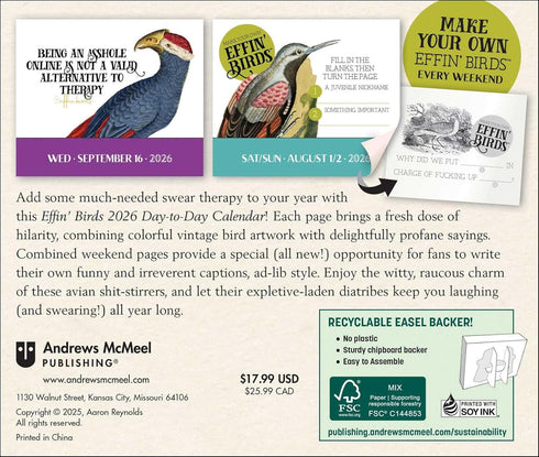 EFFIN' BIRDS 2026 DAY-TO-DAY CALENDAR