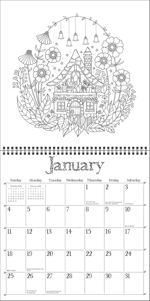 JOHANNA BASFORD'S 2026 COLORING WALL CALENDAR