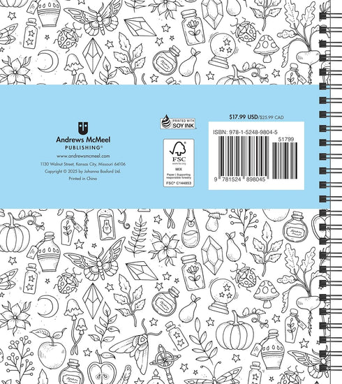 JOHANNA BASFORD 12-MONTH 2026 WEEKLY COLORING CALENDAR