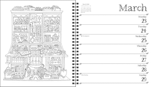 JOHANNA BASFORD 12-MONTH 2026 WEEKLY COLORING CALENDAR