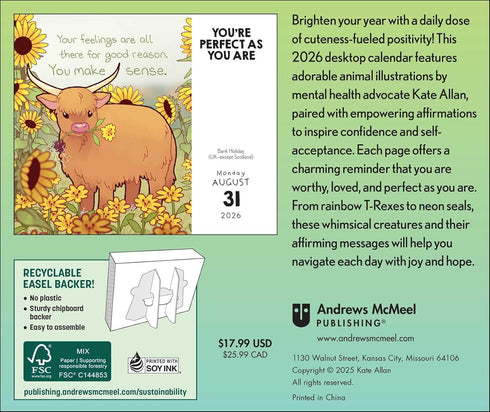 TAKE IT FROM A RAINBOW T-REX, YOU'RE PERFECT AS YOU ARE 2026 DAY-TO-DAY CALENDAR