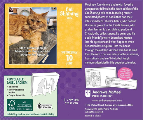 CAT SHAMING 2026 DAY-TO-DAY CALENDAR