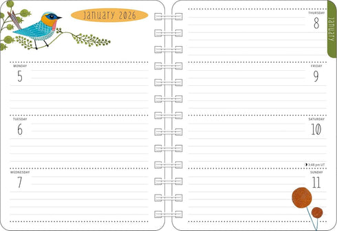 BIRDS OF A FEATHER 2026 WEEKLY PLANNER CALENDAR