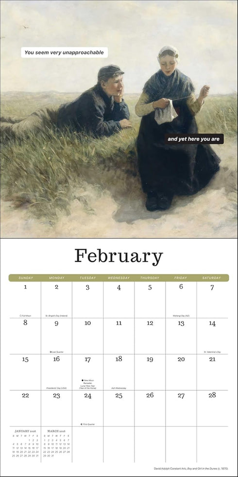 PUNK HISTORY 2026 WALL CALENDAR: CLASSICAL ART, MODERN ATTITUDE