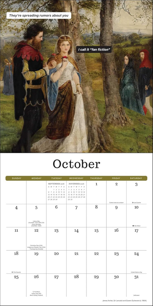 PUNK HISTORY 2026 WALL CALENDAR: CLASSICAL ART, MODERN ATTITUDE