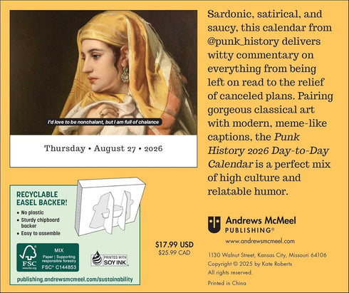 PUNK HISTORY 2026 DAY-TO-DAY CALENDAR: CLASSICAL ART, MODERN ATTITUDE