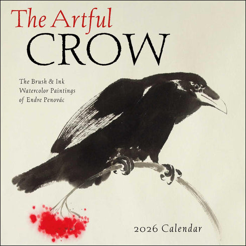 THE ARTFUL CROW 2026 WALL CALENDAR: BRUSH & INK WATERCOLOR PAINTINGS