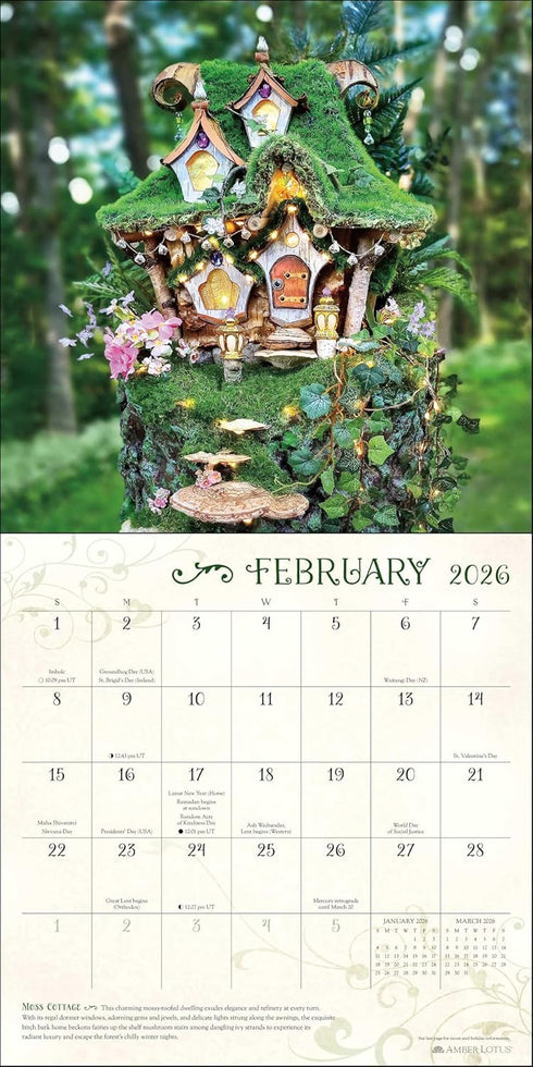 FAIRY HOUSES 2026 WALL CALENDAR