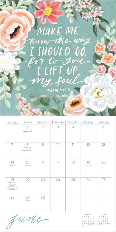 SCRIPTURES AND FLORALS 2026 WALL CALENDAR