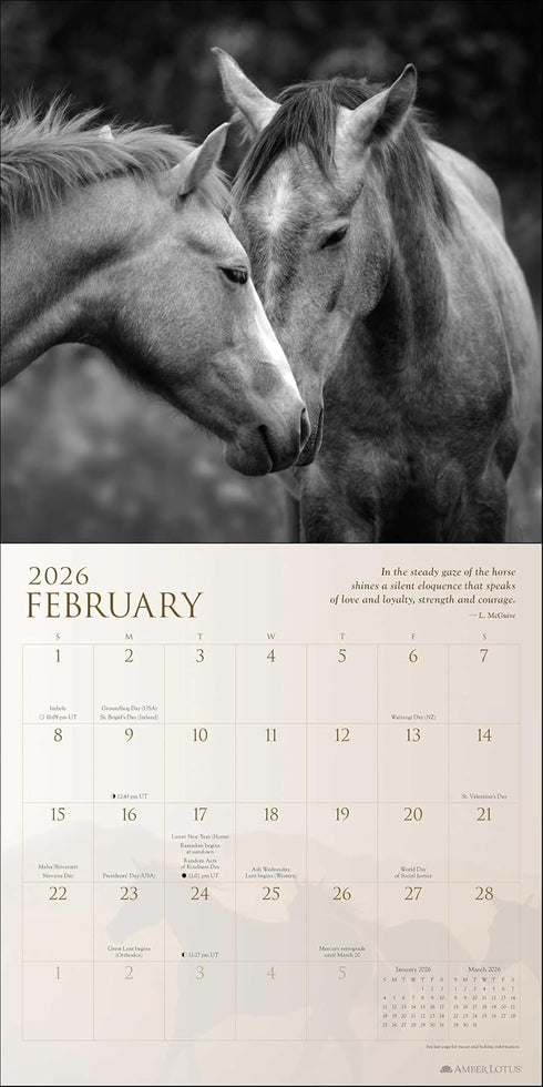 SPIRIT HORSES 2026 WALL CALENDAR BY TONY STROMBERG