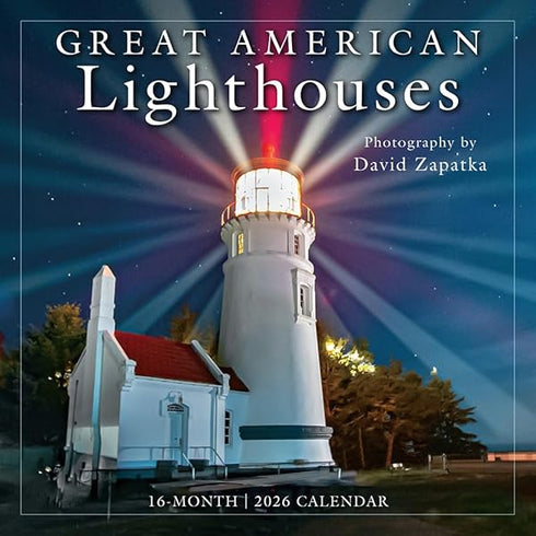 2026 GREAT AMERICAN LIGHTHOUSES 12X12 WALL CALENDAR - ZAPATKA. DAVID