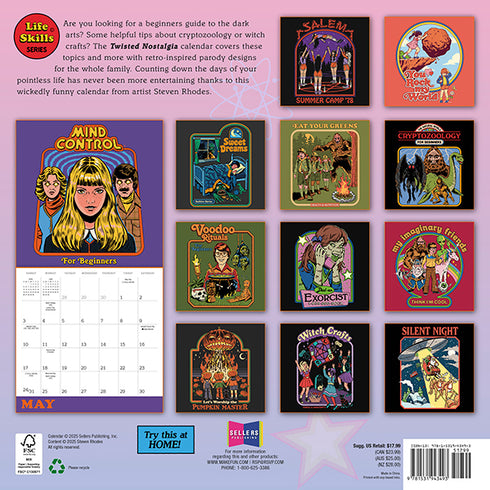 2026 TWISTED NOSTALGIA: LIFE LESSONS FROM THE DARK SIDE 12X12 WALL CALENDAR