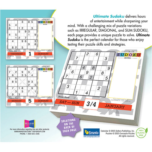 2026 ULTIMATE SUDOKU DAILY BOXED CALENDAR